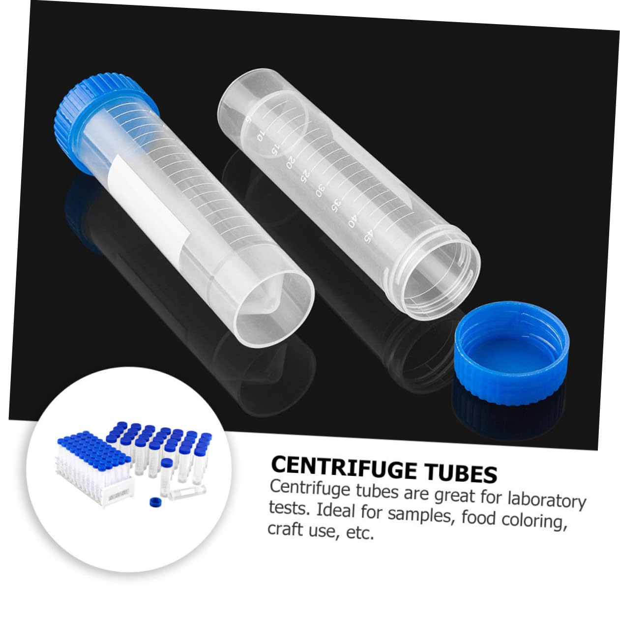 LIFKOME 81pezzi Provette in Plastica Con Per Centrifuga Inclusi Portaprovette Adatte Per Esperimenti Scientifici Esplorazione Conservazione Liquidi e Uso Quotidiano