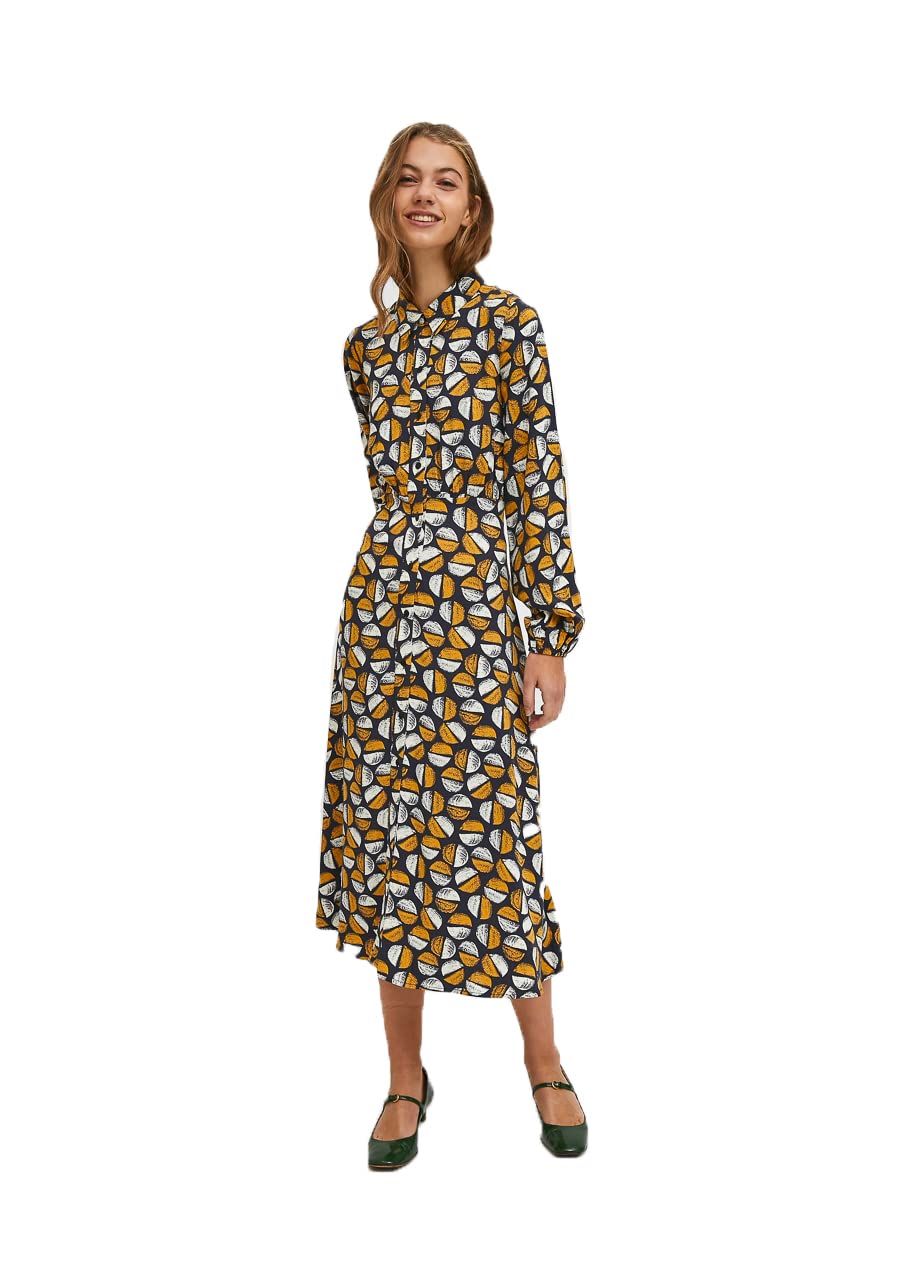 Compania Fantastica FA21COC06 - Vestido camisero midi con estampado de granos de café