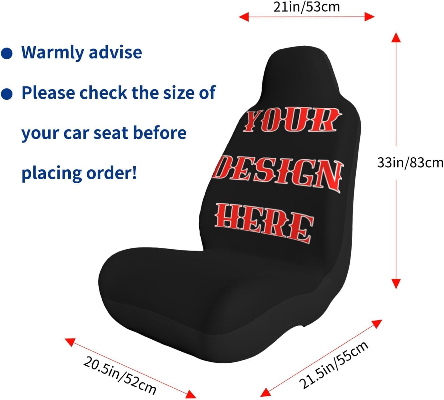 Custom Black Car Seat Covers 2 PCS/Set High Back Stretchy Bucket Seat Cover Auto Protector Seats Cover in Front 2 PCS