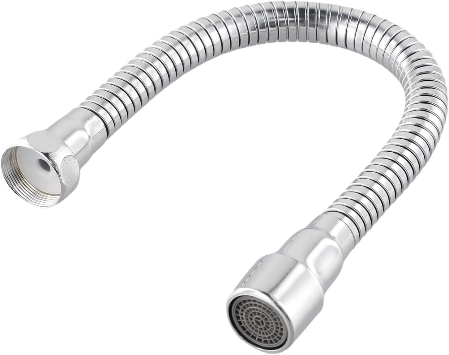 Stainless Steel Kitchen Faucet Extender Nozzle 360 Degree Rotating Aerator Bendable Sprayer Anti-Splash Head for Kitchen Bathroom Sink Water Saving Two Flow Modes(30cm)