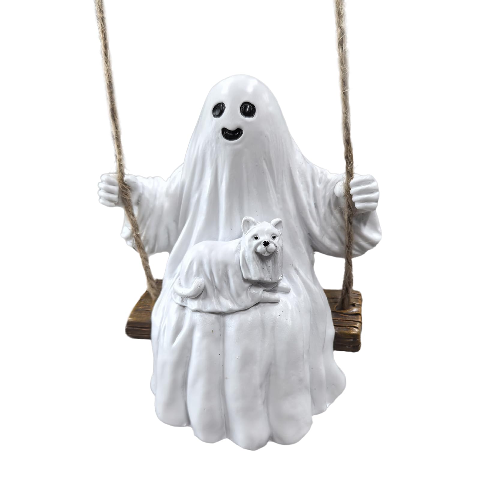 Hsioluted Specters Swing Decorations Ghostly Swingers Sculpture Sturdy Resin Halloween Decors for Yard or Balconies Hanging Specters Sculpture