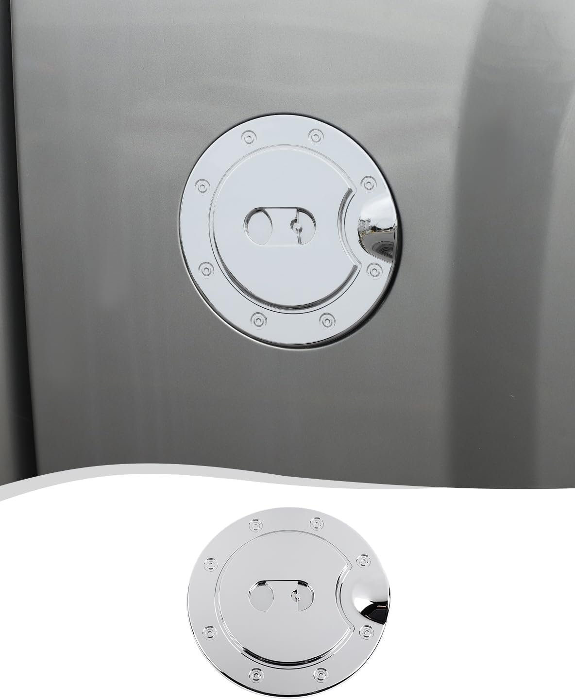 Voodonala Gas Tank Cap Cover Compatible with Chevy Silverado & GMC-Sierra 2007-2013, Carbon Fiber Fuel Door Cover Trim