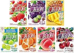 port townオリジナル 明治 果汁グミ アソートセット 7種各2個計14個（いちご・ぶどう・マスカット・温州みかん・もも・ゴールデンパイン・ダークチェリー）（REGALO専用ボックスでのお届け、ジッパー付きで開封簡単）