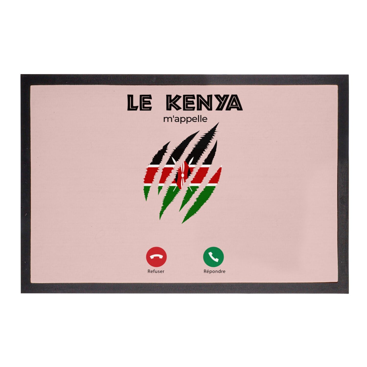 Paillasson Rose Kenya m'appelle grand tapis de porte design culturel 75x50