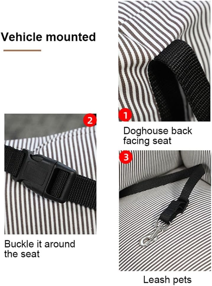 Puppy Car Seat Under 22 lbs, Dog Car Seat for Small Dog,Dog Booster Seat for Travel,Portable Cars Travel Carrier Beds with Clip-On Safety Leash,B