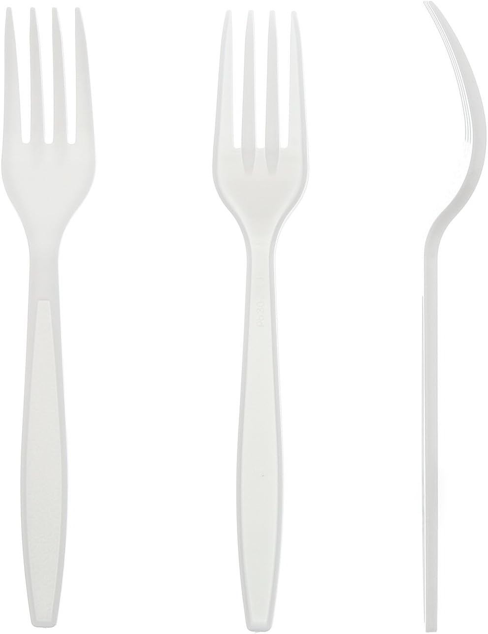 AmerCareRoyal Heavy Weight Unwrapped Disposable Polystyrene Plastic Forks for Restaurants and Catering in Retail Packaging, White, Pack of 1000