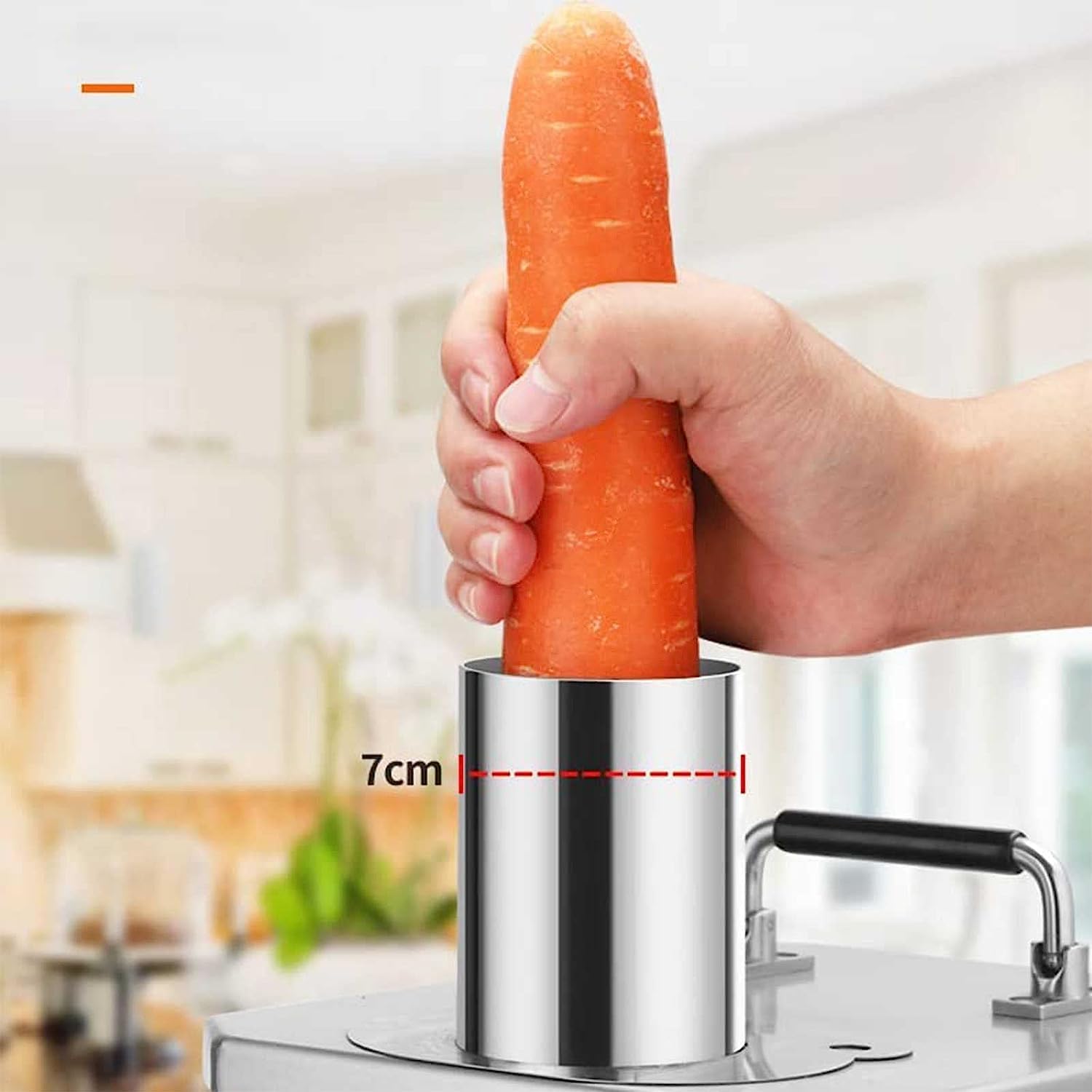 Electric Vegetable Slicer Commercial Grade with 10mm Blade, Automatic Stainless Steel Fruit and Vegetable Cutter for Onions, Potatoes, Carrots, Cucumbers