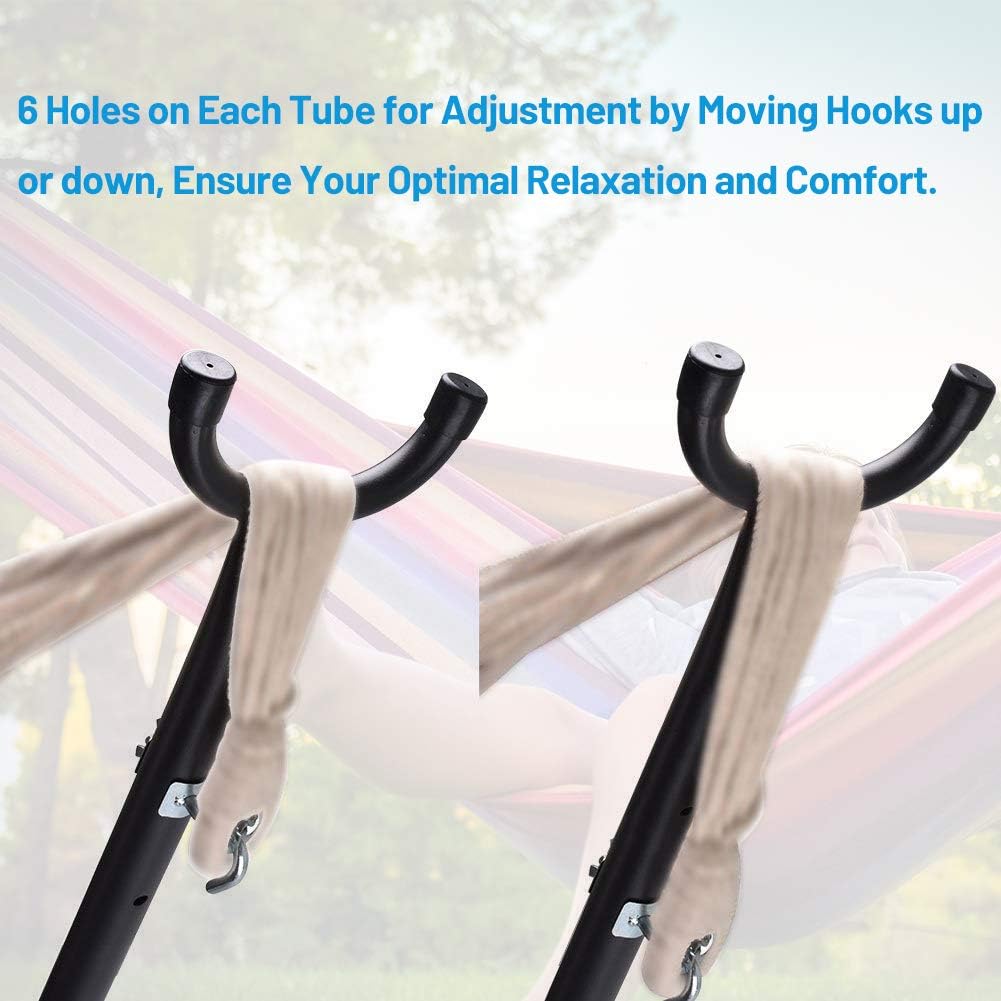 Zupapa 550LBS Weight Capacity Steel Hammock Stand, Adjustable Hooks Fits Hammocks 8 to 10.5 Feet Long, 2 Person, Space Saving Portable with Carrying Bag : Patio, Lawn & Garden