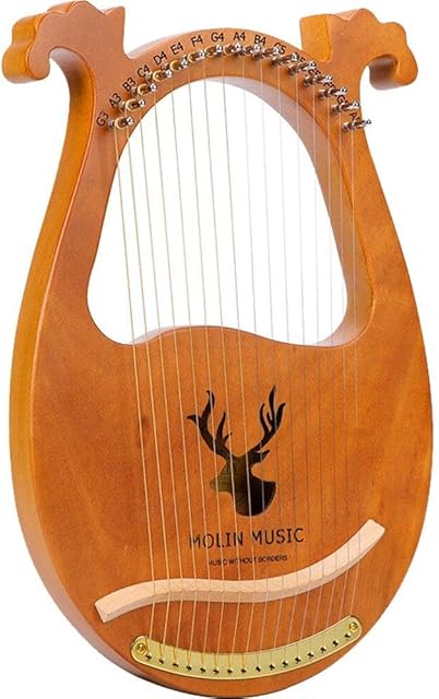 Lyre Harp 16 Strings Lyre Piano Wooden Mahogany Musical Instrument Stringed Instrument for Children Adult Enthusiasts