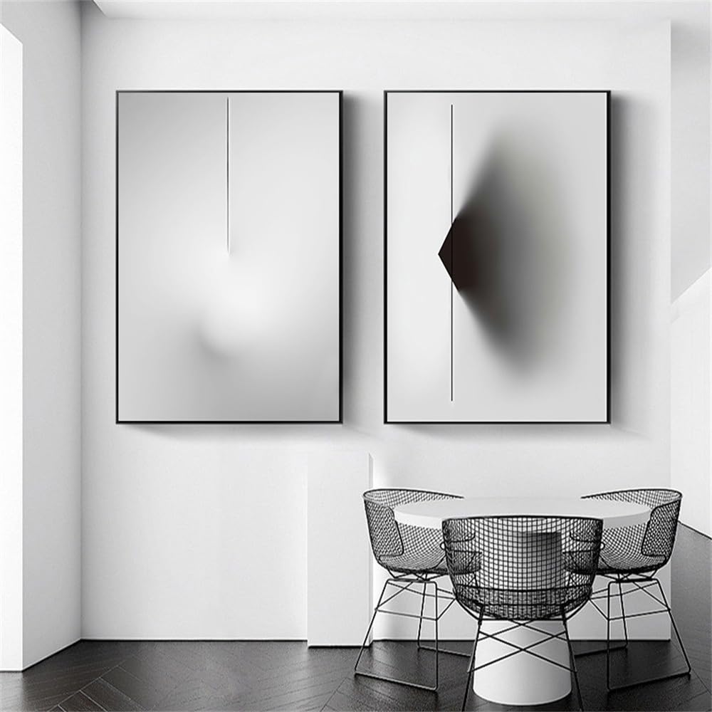 Wuhbcz Multicolored Canvas Paints,Abstract Gray Black Abstract Wall Art Paintings Prints Modern Nordic Minimalist Aesthetic Poster Pictures Bedroom Office Home Living Room Decor-50 * 70Cm*2Pcs (No Frame)
