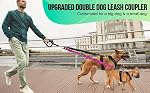 2 Chien, coupleur de laisse, 360° Double laisse pivotante pour 2 Chien, longueur réglable Chien Marche et laisse d'entraînement pour petits chiens de taille moyenne deux (Rose Red)