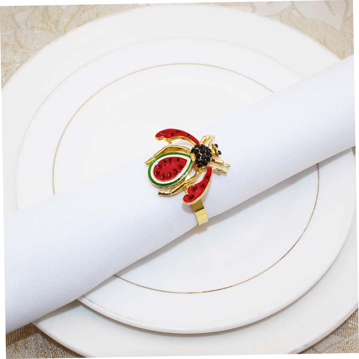 Alipis 12stücke Teiliges Dekorative Serviettenringe Wassermelonendesign Und Bienenmotiv Für Hochzeiten Partys Und Tischdekorationen