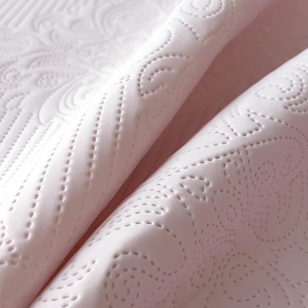 Mateju Drap Housse Rafraîchissants en Relief Élégant Couleur Unie, Poche Profonde 30 cm pour Matelas Épais, Housse de Matelas Doux Respirant 1/2 Personnes avec Élastiqués (Rose,200x220cm)