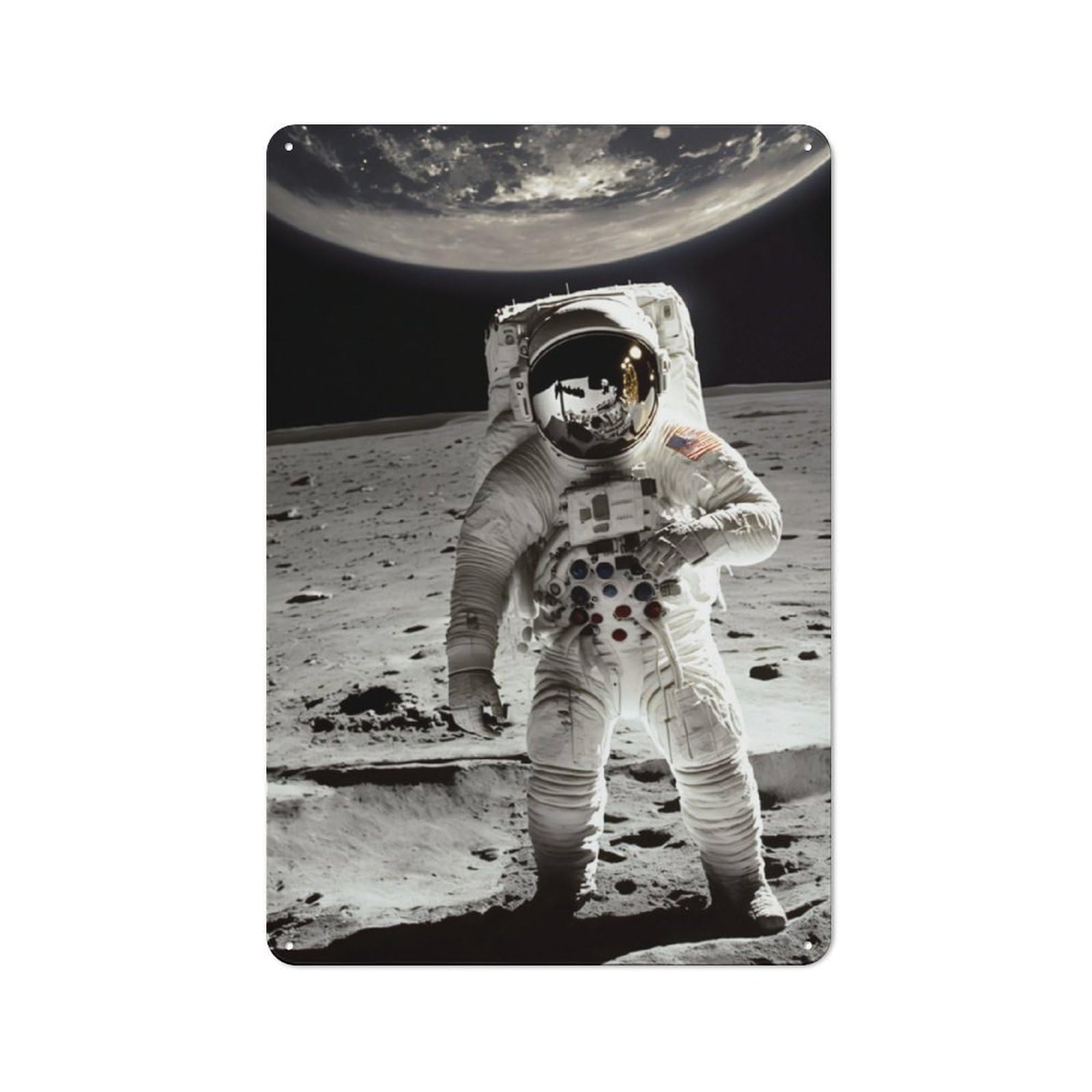 Junmoney From Earth To The Moon Retro Tin Sign 30X20cm Featuring For Bar Or Restaurant, For Metal Sign Collectors, For Garage And Workshop Walls