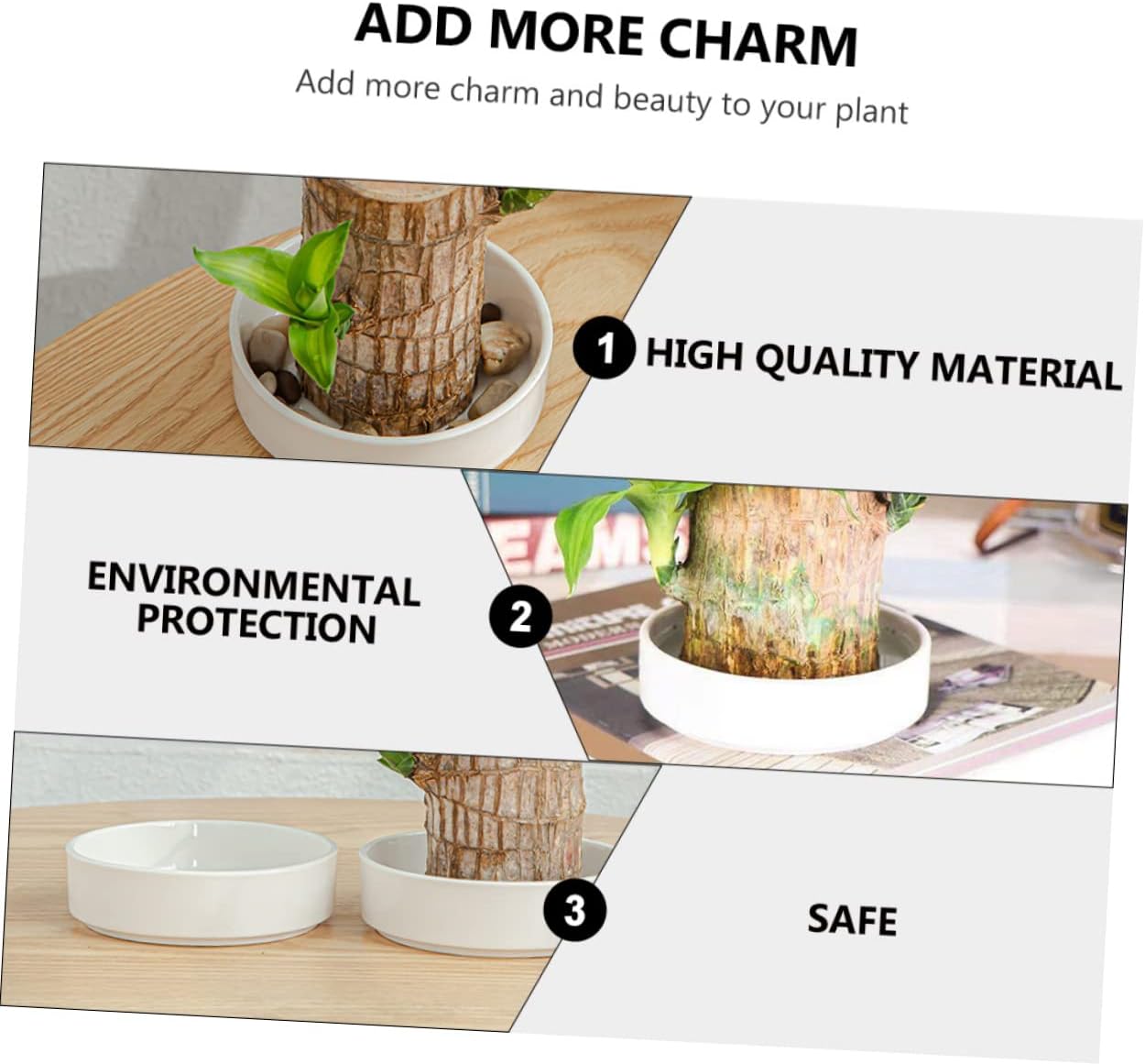 Ceramic Plant Tray for Brazilian Wood Plants Reusable Decorative Flower Pot Saucer for Home and Office 4.13 Inch Elegant Plant Base to Keep Area Clean and Tidy