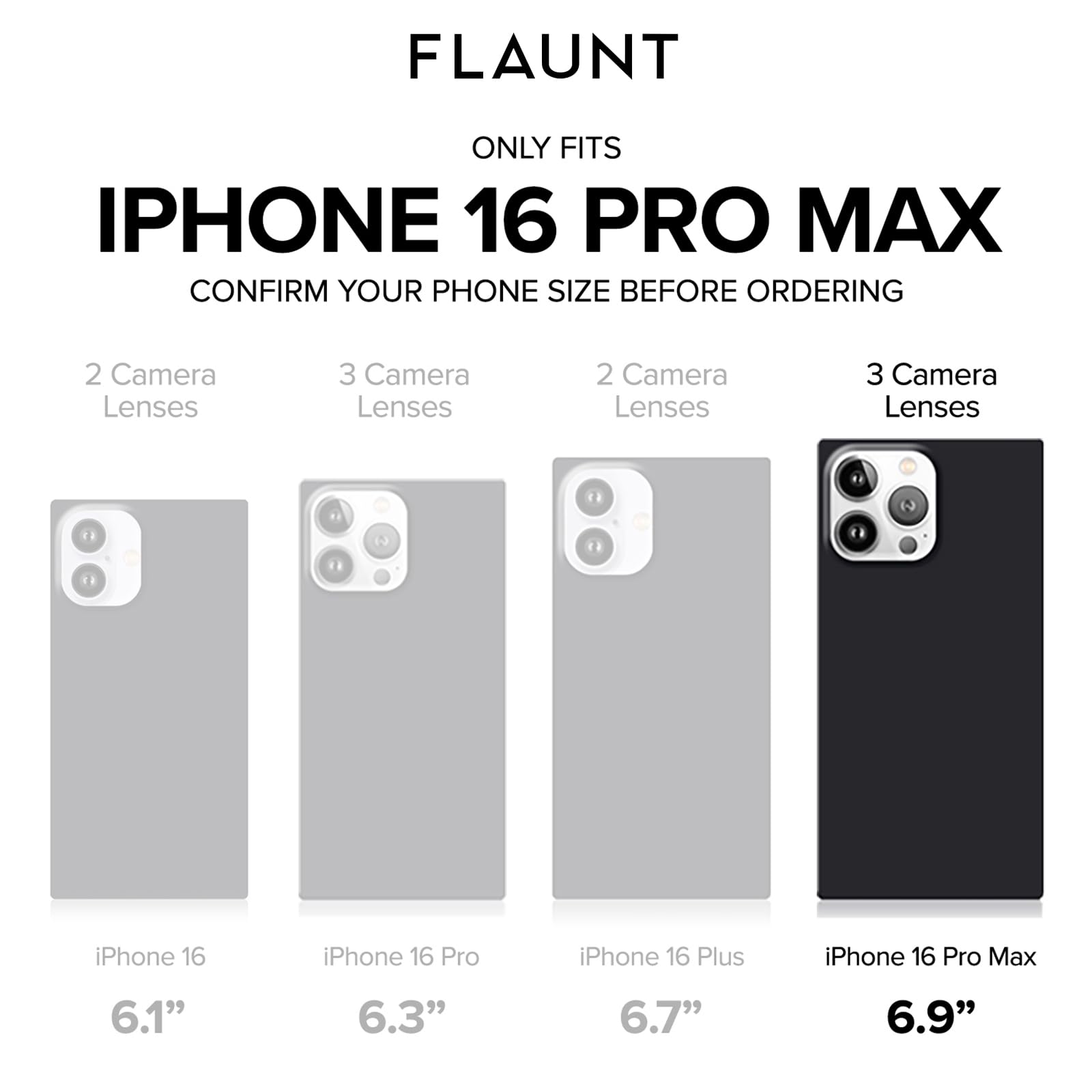Flaunt Kwadratowe etui ochronne, kompatybilne z iPhone 16 Pro Max, kompatybilne z MagSafe i bezprzewodowym ładowaniem, testowane upadkowo i odporne na wstrząsy, oficjalne kwadratowe etui na telefon