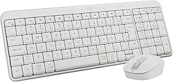 Combo Teclado e Mouse Sem Fio Logitech MK250 Bluetooth com Conectividade Rápida e Fácil, Design Compacto, Mouse Ambidestro, Layout ABNT2, Construção Durável, Compatível com PC e Mac - Branco