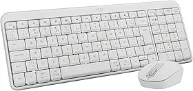 Combo Teclado e Mouse Sem Fio Logitech MK250 Bluetooth com Conectividade Rápida e Fácil, Design Compacto, Mouse Ambidestro, Layout ABNT2, Construção Durável, Compatível com PC e Mac - Branco