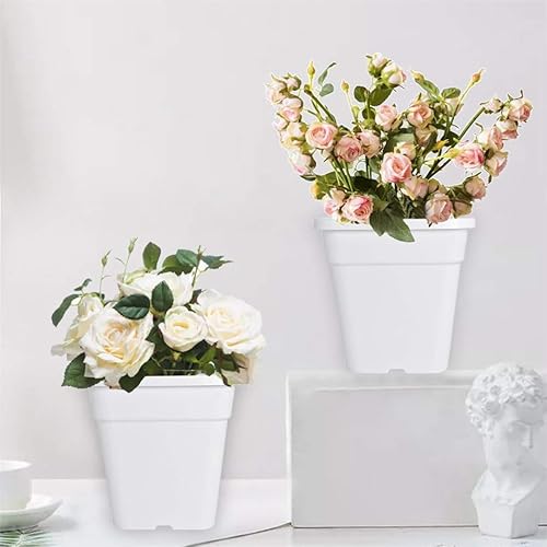 Vista 15 de Macetas cuadradas para vivero, macetas de cultivo, contenedor de vivero, apto para plantar plantas de suelo, 5 galones, 10 unidades Negro