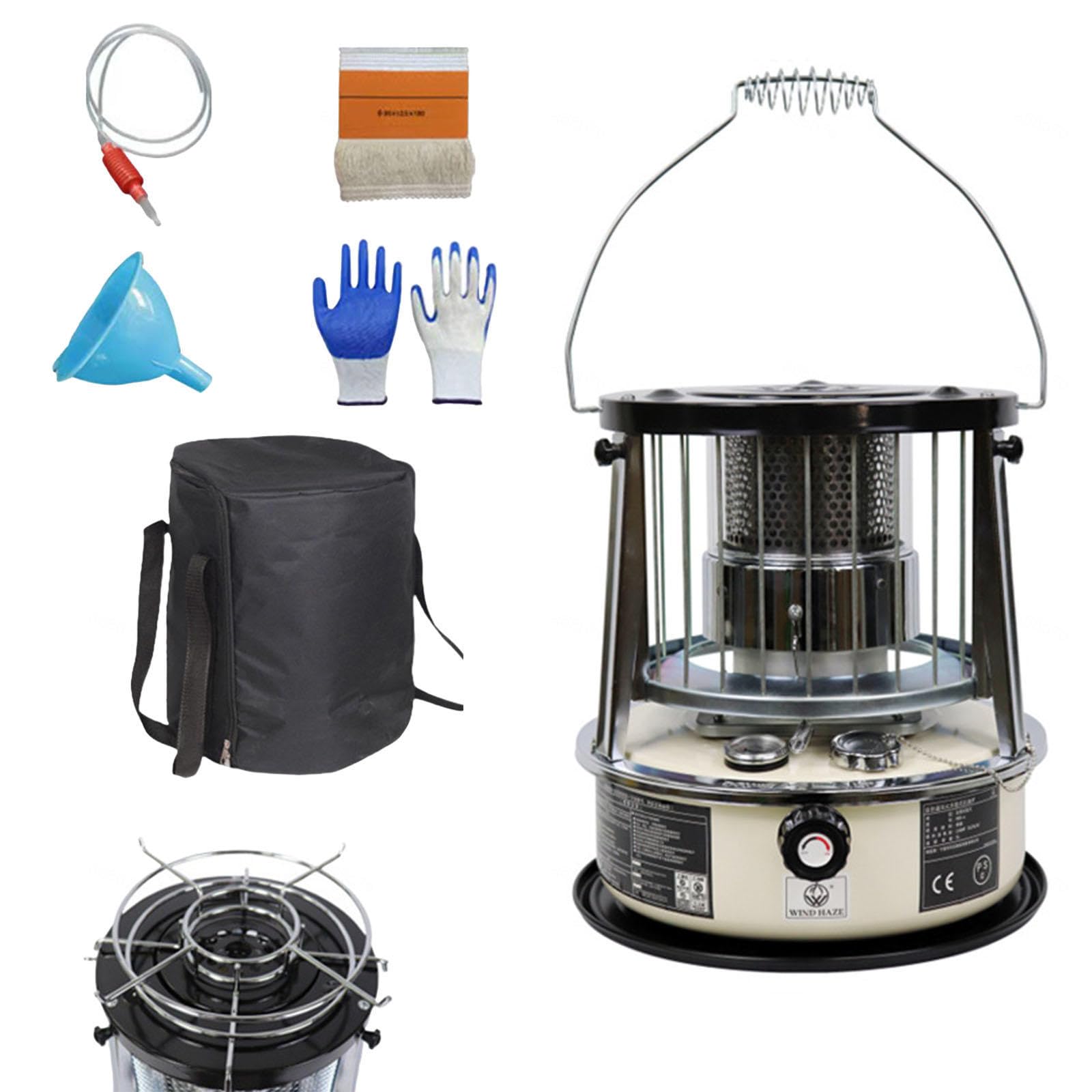 9000 BTU Poele a Petrole Version Améliorée Poele a Petrole Pas Cher Chauffage Pour Le Camping, Le Garage, La Maison Et Les Situations D'urgence,Off-white-height-increasing