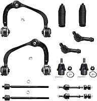 Vista 82 de Detroit Axle - Kit de suspensión completo de 12 unidades para Dodge Ram 1500 4x4 solamente - 2 brazos de control superiores y rótulas, 2 rótulas