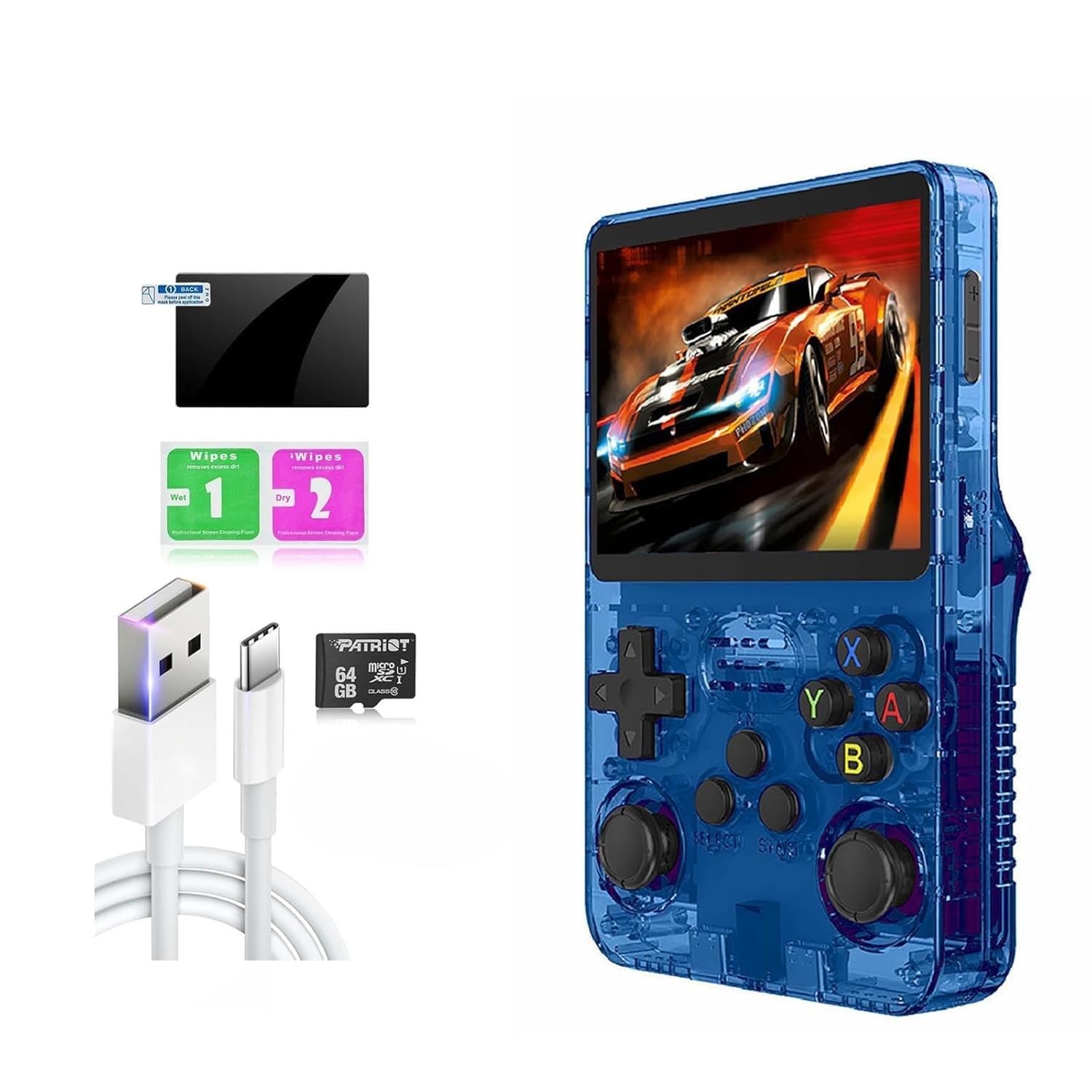 PLUSPOINT Handheld Game Console R36S Portable Retro (64GB) with 18000+ Classic Preloaded Video Games, 3.5 Inch IPS Display,Rechargeable Long-Lasting Battery Backup, Retro Pocket Arcade Gaming Device-image-34