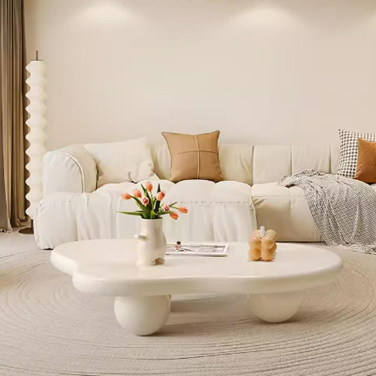 Cloud Shape Coffee Table Modern Coffee Tables Low Coffee Tables Cartoon Irregular Indoor Tea Tables with 3 Leg