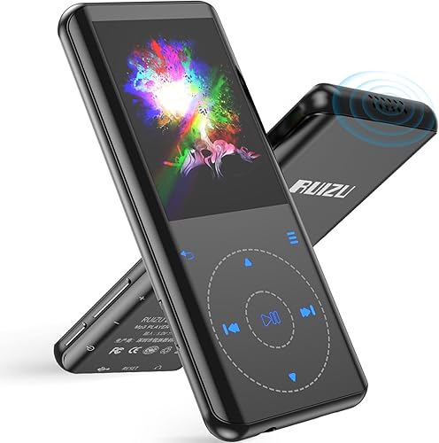 RUIZU Reproductor MP3 de 64 GB con Bluetooth 5.3, altavoz, pantalla de 2.4 pulgadas, reproductor de música portátil para correr deportes, radio FM,