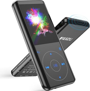RUIZU 64GB Clip MP3 Player with Bluetooth 5.3, Portable Music Player with Voice Recorder for Sports Running, FM Radio, Pedometer, A-B Repeat, Audio Shuffle Playback, 2.4-inch Curved Screen