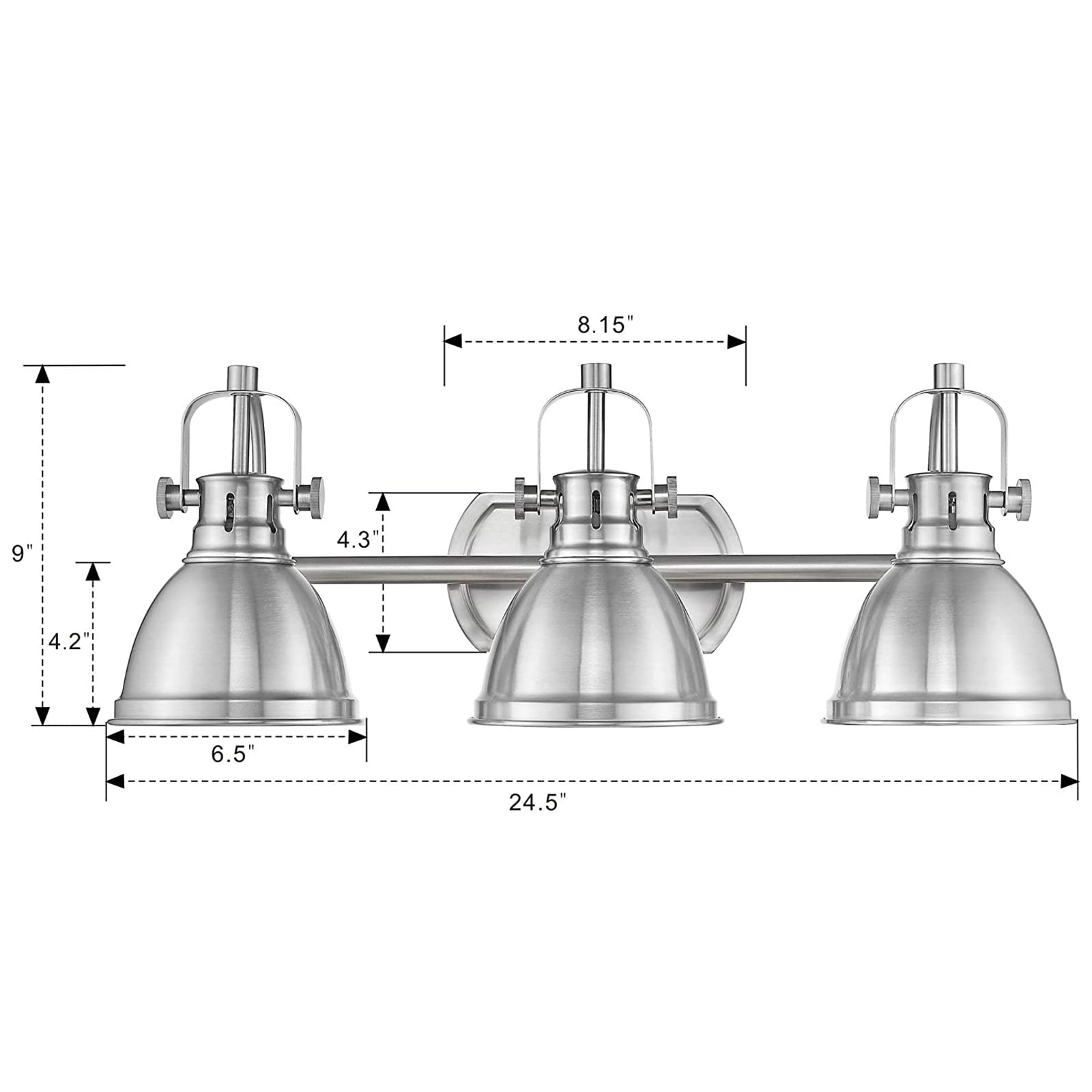 Emliviar 2 Pack Bathroom Vanity Light Fixtures, Modern 3Light Bath