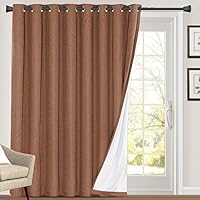 Vista 73 de PrinceDeco Cortinas de lino 100% opacas para dormitorio/sala de estar, reducen el ruido, cortinas de ventana con bloqueo de luz, cortinas
