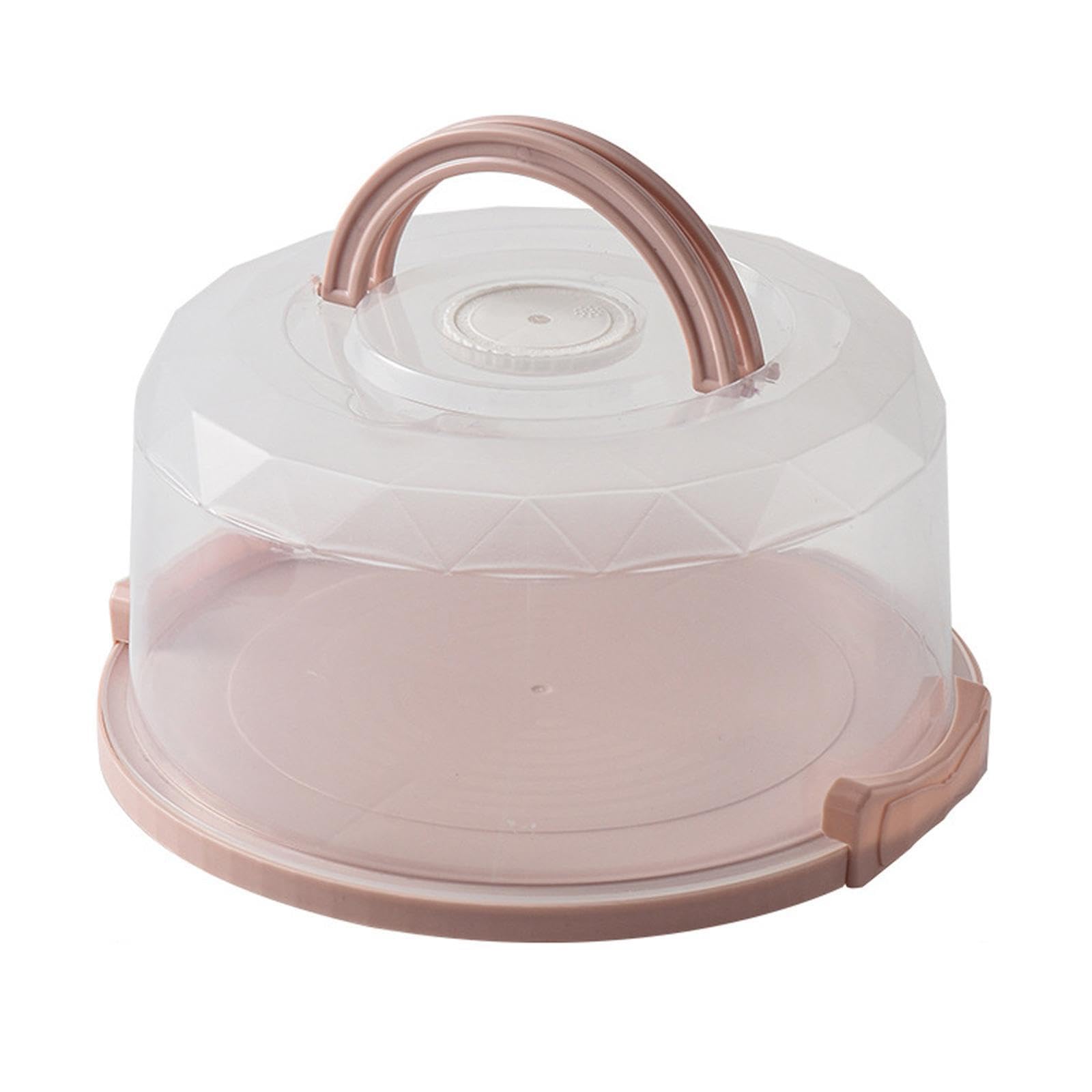 TWISAXC Cake Carrier With Lid Securely Stores Cake Cupcake And Other Delicacies During Travel And Outdoor Activities Carriers Cupcake Carriers Holder Tray, Pink, 25x15.5cm