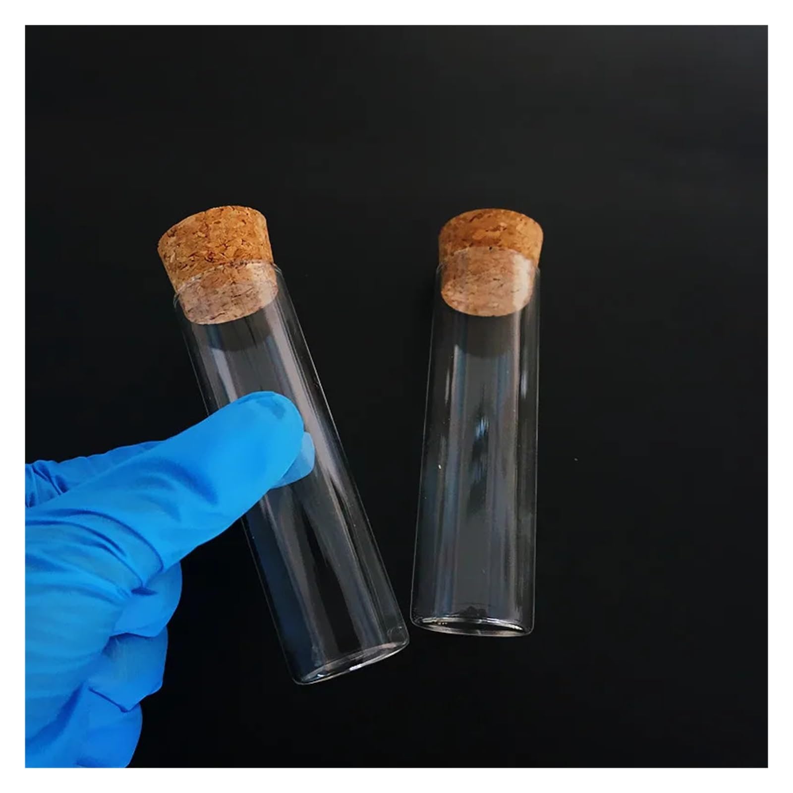 MENGKE Lote De 12 Tubos De Ensayo De Vidrio De Fondo Plano De 30 X 100 Mm Y 50 Ml Con Tapón De Corcho