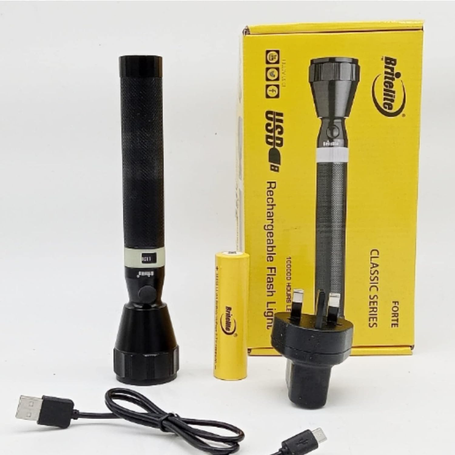 USB BRITELITE Rechargeable Flashlight (Model: Forte) Range 1200 metres (B0D2P822ZK) Amazon Price History, Amazon Price Tracker
