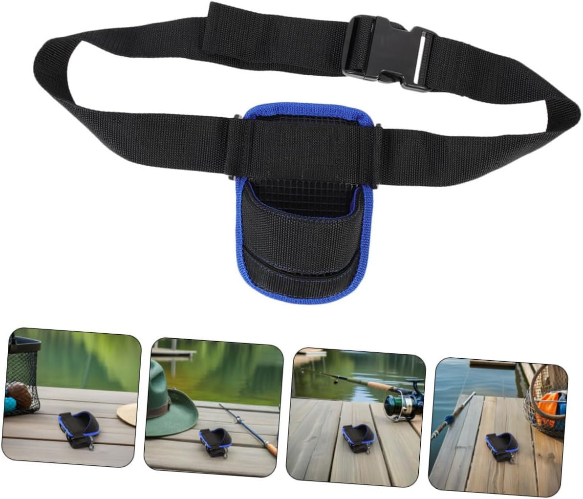 2pcs Adjustable Fishing Rod Waist Belt Holder Heavy Duty Sea Fishing Support with Soft Padding for Boat and Kayak Saltwater Freshwater Fish Fighting