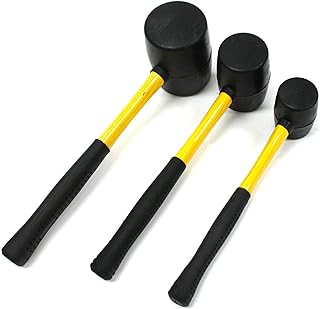 3 pieces Rubber Mallet Double Faced Head Fiberglass Handle Hammer 8 16 32 oz New,Jikkolumlukka