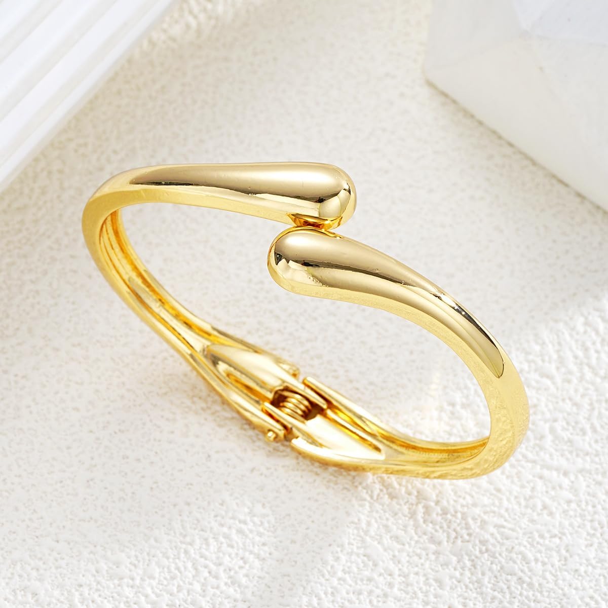 Gold Bangle Bracelets for Women Teens Trendy Chunky Adjustable Twist Cuff Bracelet Personalized Irregular Bracelets for Women Beach Party Summer Jewelry - Image 5