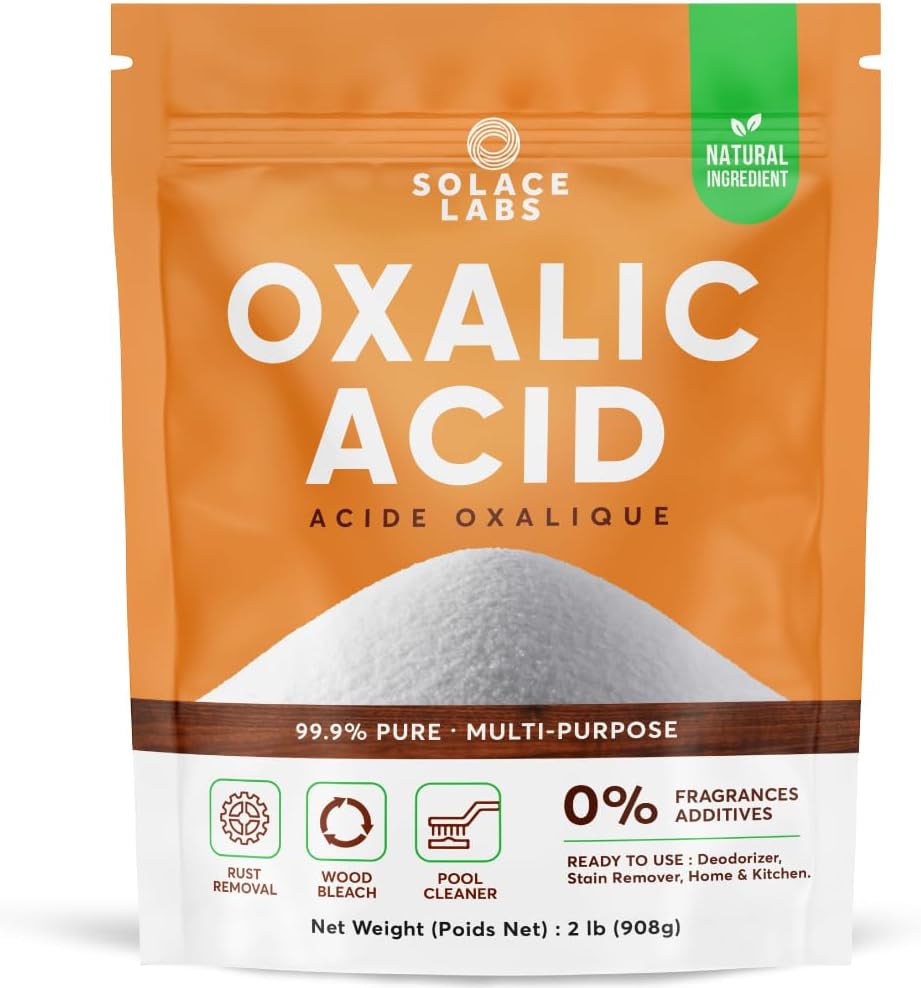 Oxalic Acid by Solace Labs 99.9 Pure For Wood Bleach, Deck Stain