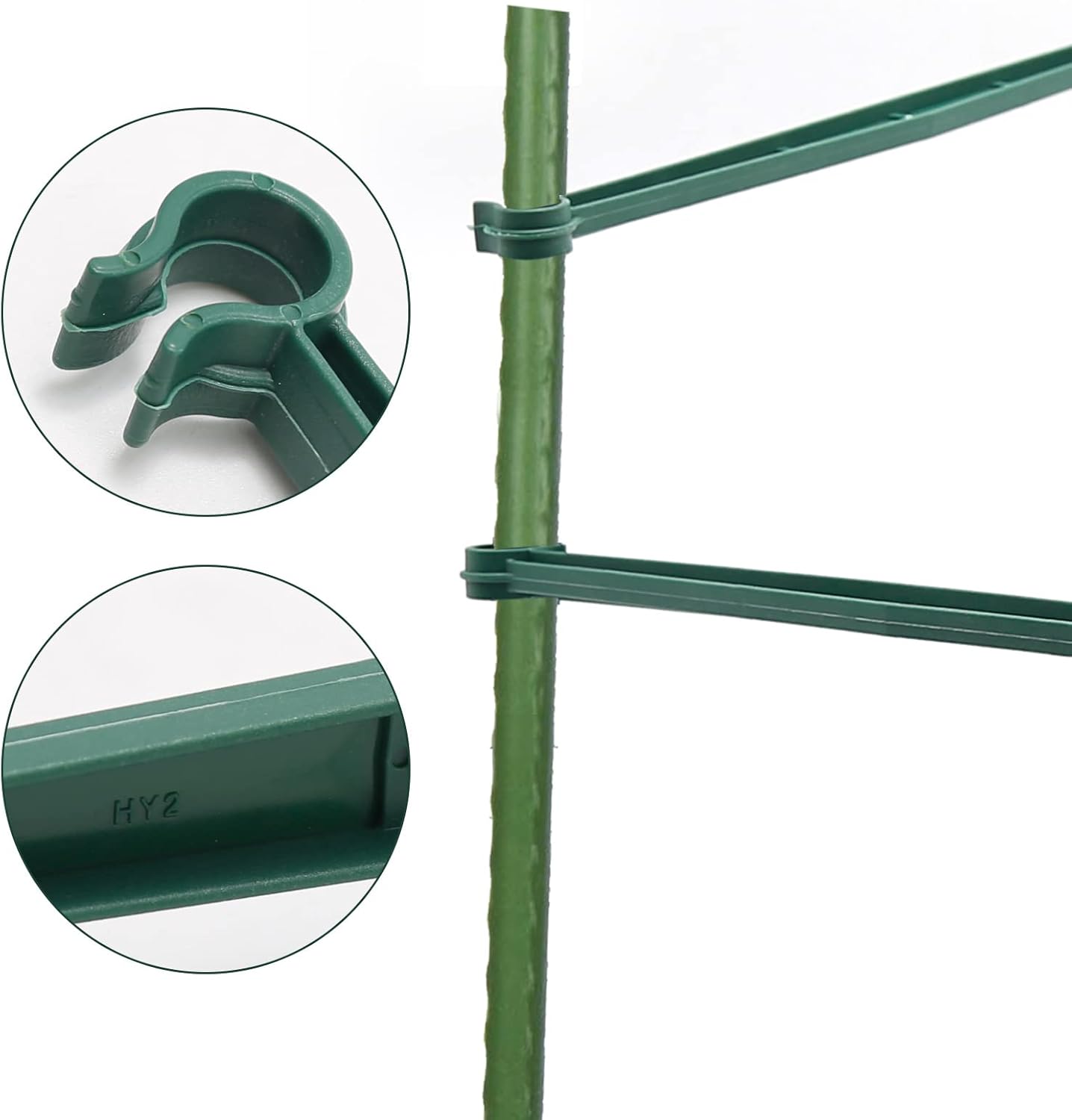 Saihisday 50PCS Stake Arms for Tomato Cage,11.8 Inches Expandable Trellis Connectors Plant Stake Connectors for Climbing Plants, Garden Plants, Vegetables, 16mm