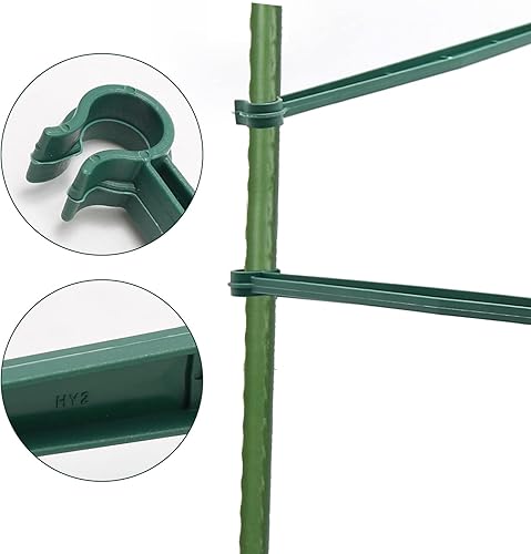 Miniatura 6 de 100 conectores de jaula de tomate, brazos de estaca para jaula de tomate, conectores de enrejado expandibles, estacas de jardín de 12.6 pulgadas,
