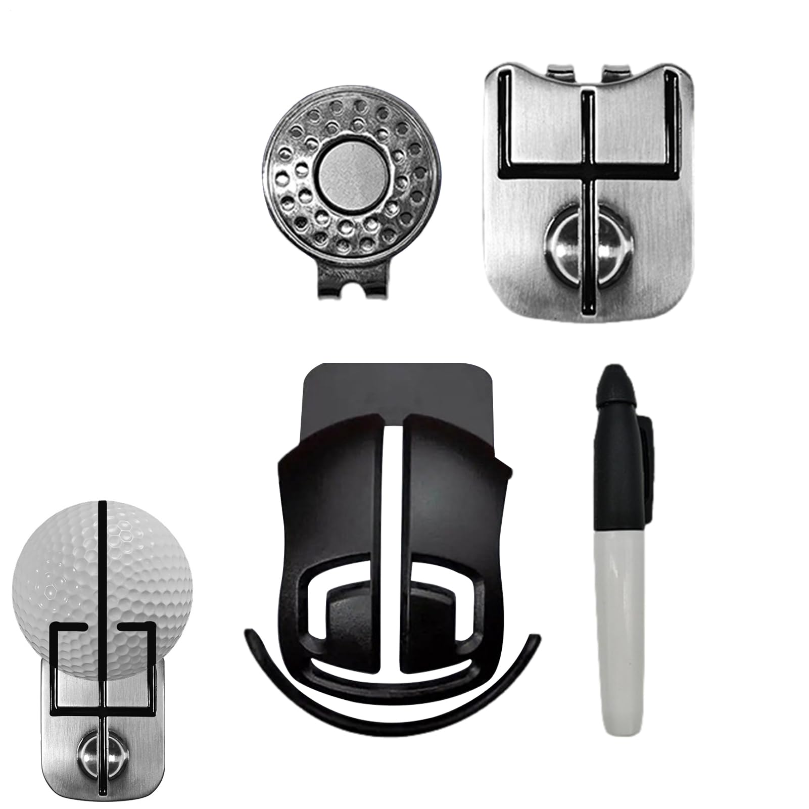 Outil de marqueur de balle de golf - Gabarit d'alignement trident | Outil de dessin de ligne de ligne de balle de golf, pour joueurs golfeurs femmes tournoi place exercice putting green driving range