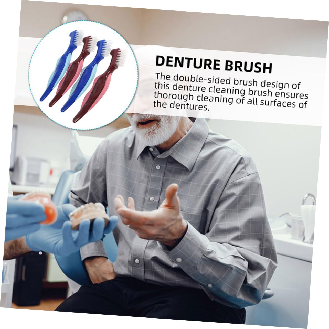 Healeved 10pezzi Spazzolini Per Dentiera Colori Per Orale e Facile Usare e Portatile