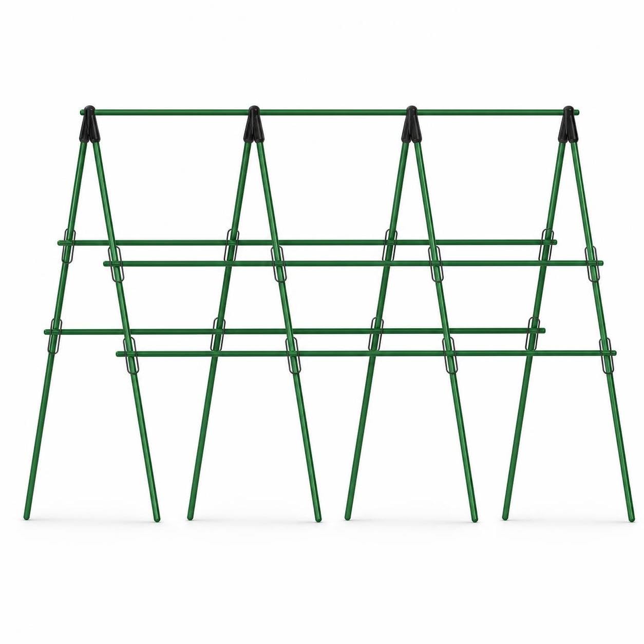 Soporte metal recubierto para plantas trepidoras con celosía triangular