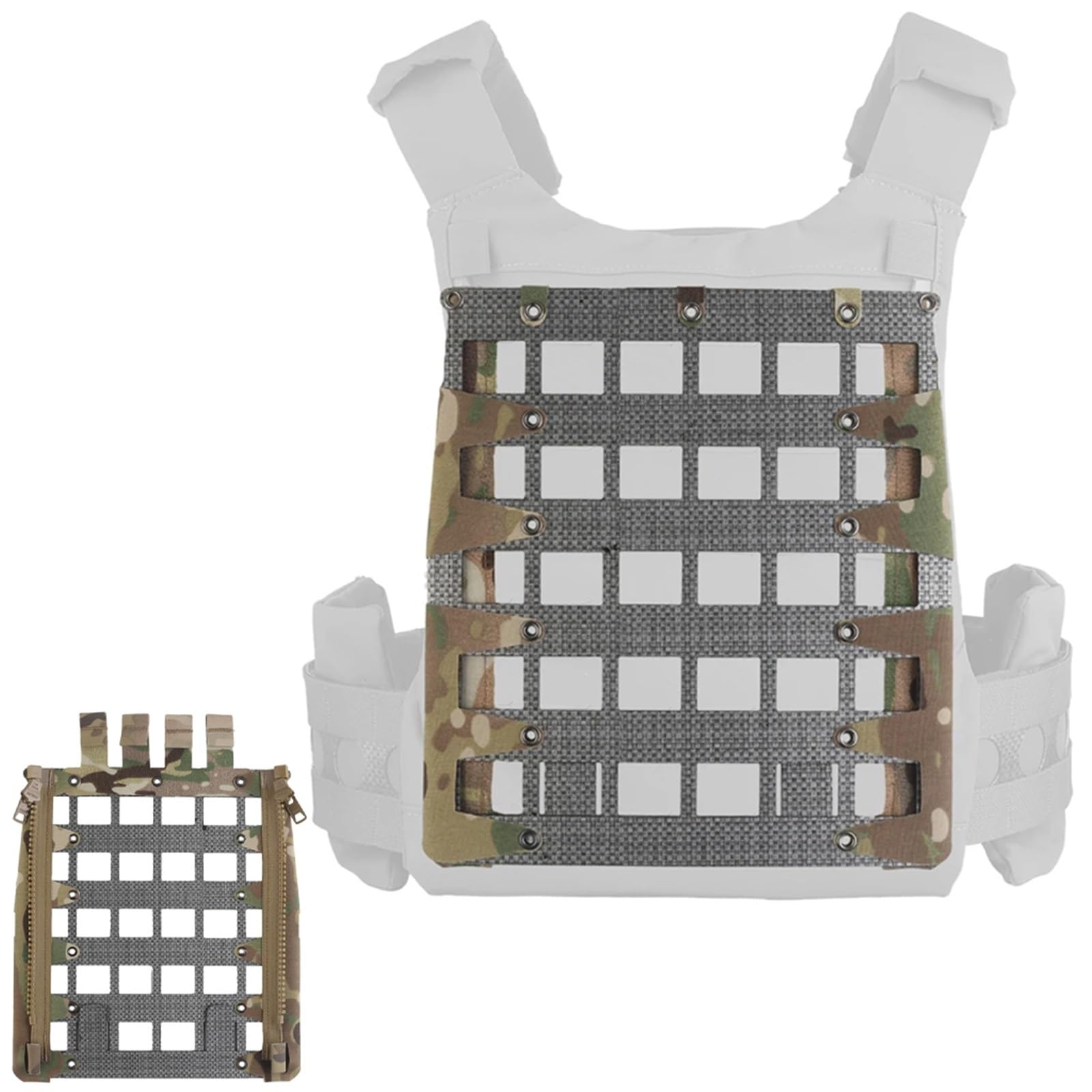 Panneau Dorsal Pour Porte-plaques Tactique Kit Fermeture Éclair MOLLE Pour Gilet Chasse Airsoft FCPC - Support D'extension Léger Pour Équipement