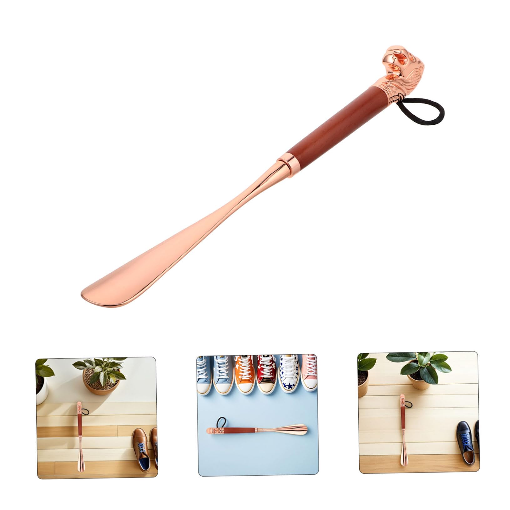 CALLARON Calzascarpe in Metallo Decorativa Strumento Portatile Per Indossare e Scarpe Alte Calzascarpe Ergonomico Per Anziani e Incinte Calzascarp Casa Per Appendere