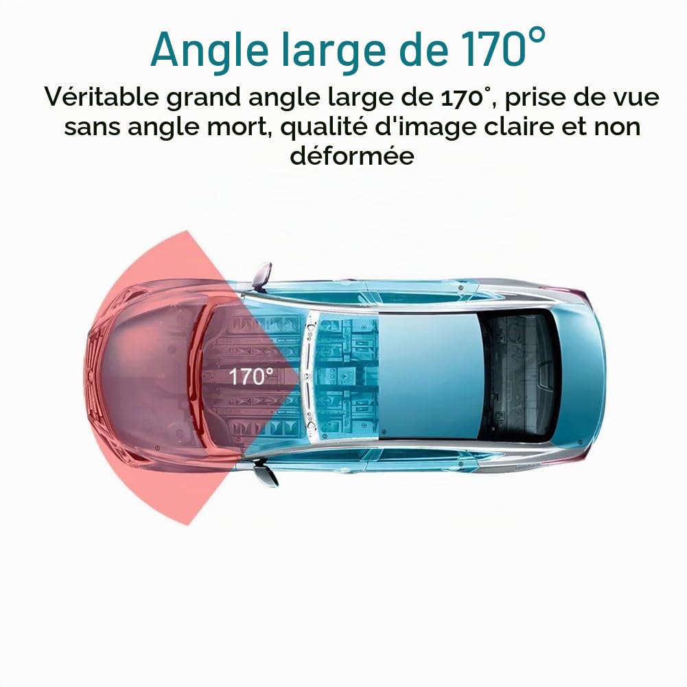 Enregistreur Vidéo de Tableau de Bord de Voiture, Moniteur de Vue DashCam, Écran de 2 Pouces, Grand Angle 1080P (A)