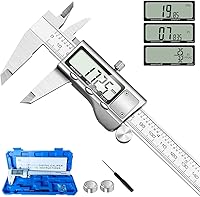 Jiavarry 6 Inch Digital Vernier Caliper Stainless Steel, Large LCD, Inch/MM/Fraction Switch, ±0.001" Accuracy for DIY Jewelry Woodworking