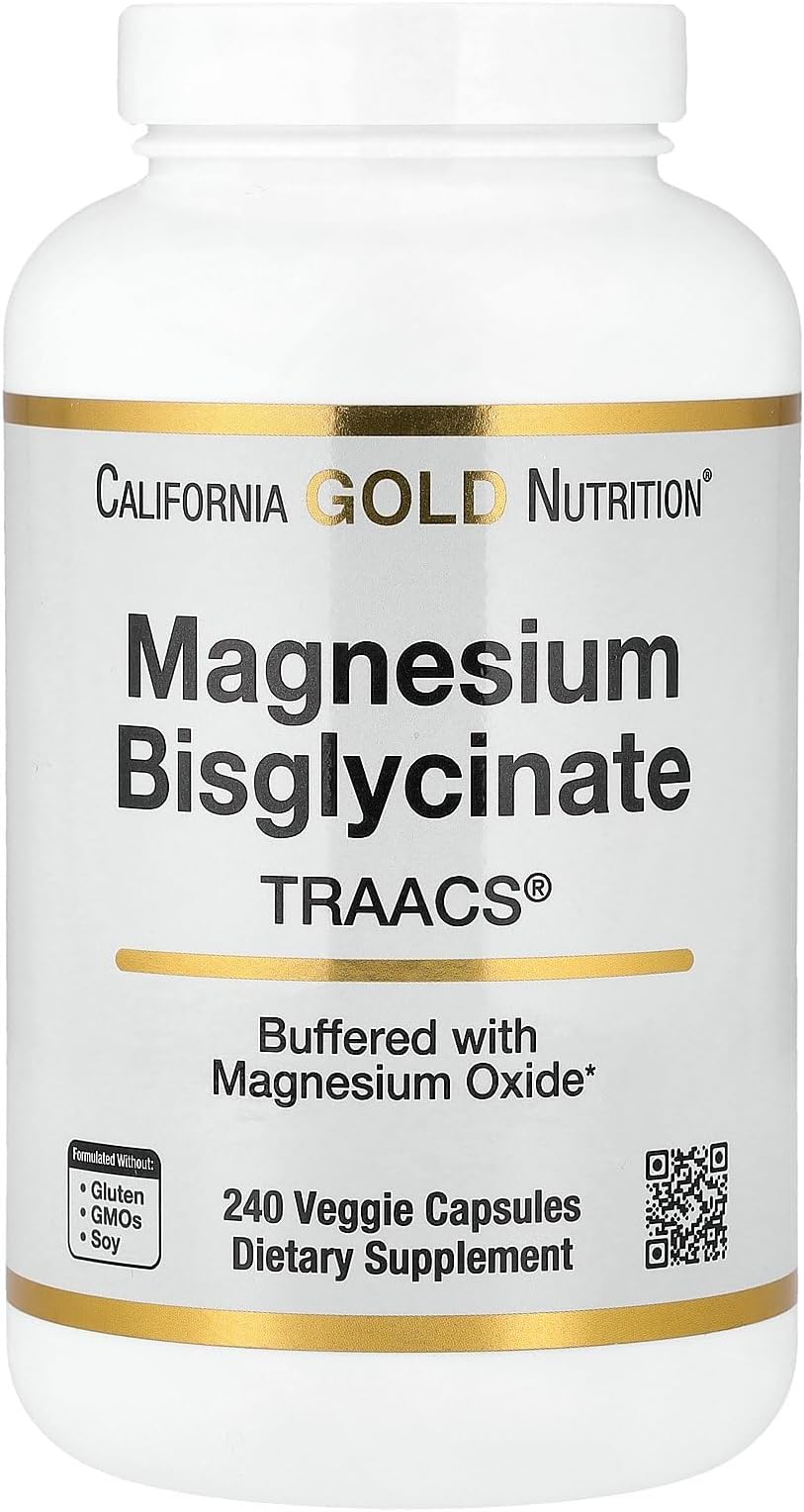 California Gold Nutrition, Magnesium Bisglycinate, Formulated with TRAACS®, 240 Veggie Capsules (100 mg per Capsule)