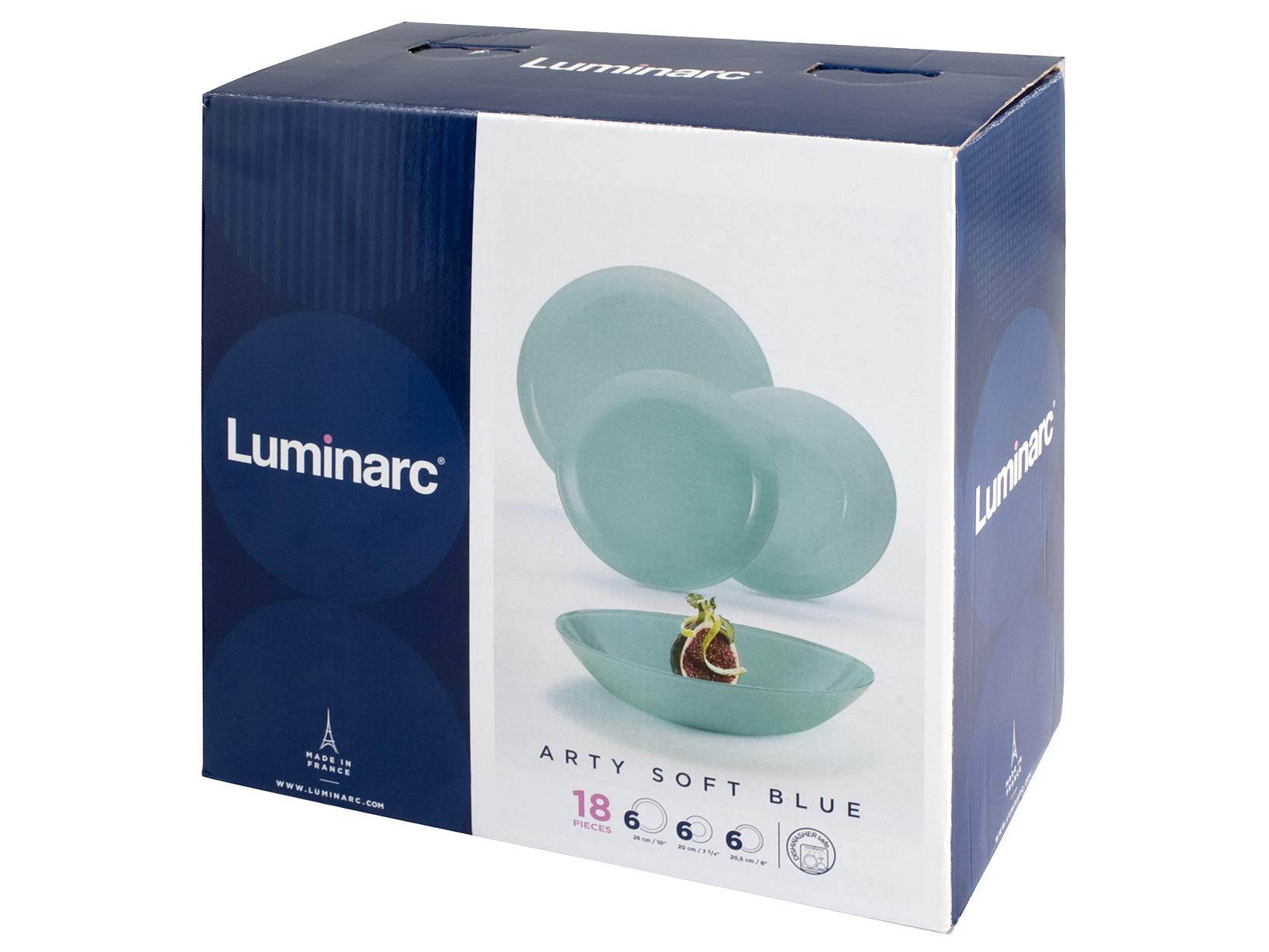ARCOPAL-LUMINARC Arty Soft Blue Packung mit 18 Stück, Arcopal, Hellblau, Einheit