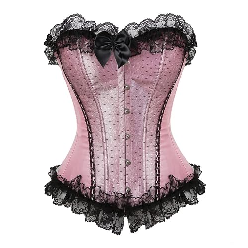 Grebrafan Corset Top Women Lace overlay Corsets Bustiers